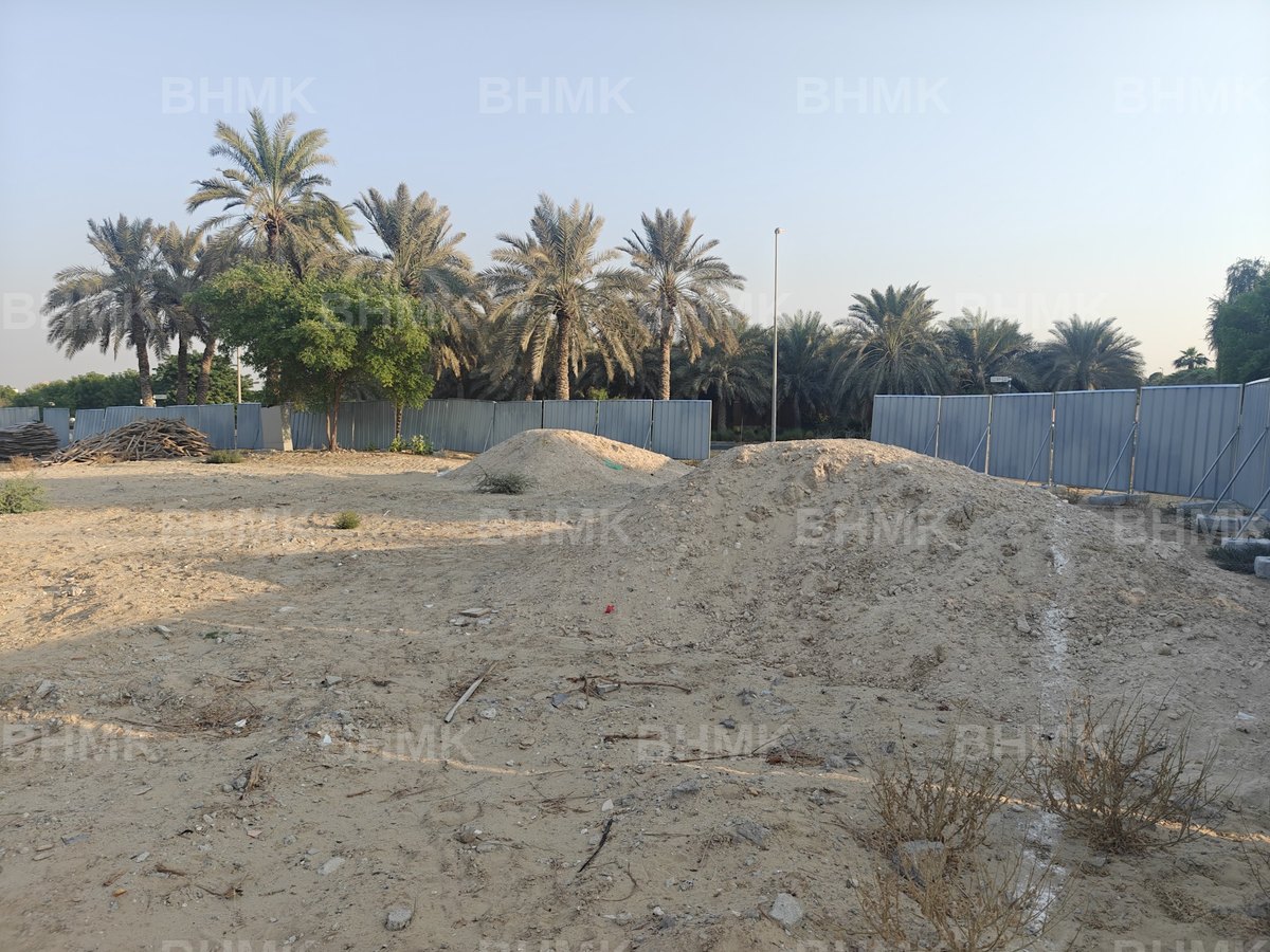 Backfilling sand placed and levelled on a site in Dubai